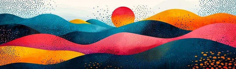 Poster - A vibrant and colorful watercolor background for a poster, brochure, or flyer