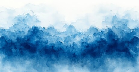 Poster - Abstract watercolor paint background with a dark blue hue and a grunge texture for banner