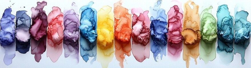 Poster - Big collection of bright and vivid watercolor background patterns