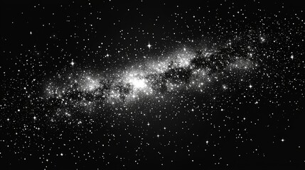 Wall Mural - abstract motion of white stars and snowflakes on an isolated black background of a space galaxy, ble