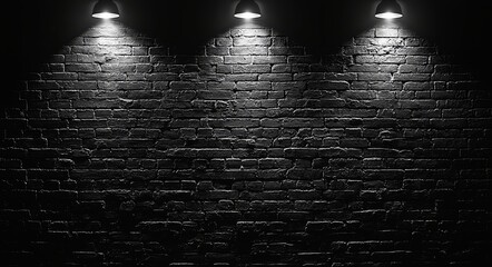 Poster - The black wall surface is composed of numerous bricks