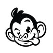 © Pamelo - vector cartoon, character, and mascot of a tipsy monkey head.