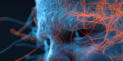 Poster - Stylized Human Face with Overlaid Network