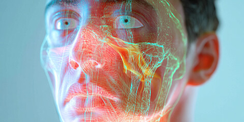 Poster - Human Face with Superimposed 3D Structural Model