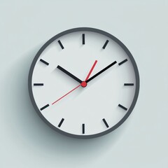 Leinwandbilder - Modern wall clock displaying time with minimalist design in a light background. Generative AI