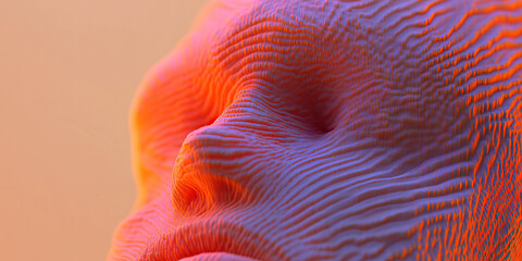 Poster - Close-up of a 3D Rendered Face with Textured Surface