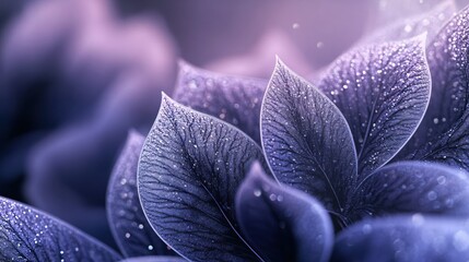 Aufkleber - Elegant purple leaves with sparkling texture and soft light creating a dreamy floral abstract