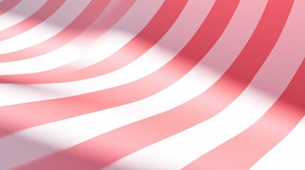 Fototapete - Abstract curved stripes in light pink and white creating a soft modern pattern for backgrounds
