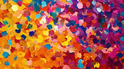 Aufkleber - Vibrant abstract art with bold brushstrokes and a warm color palette of yellow orange and magenta