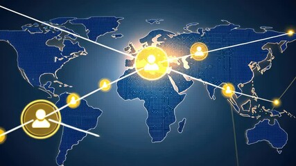 Poster - Discover how digital networks connect people worldwide, enhancing communication and fostering global interactions across regions