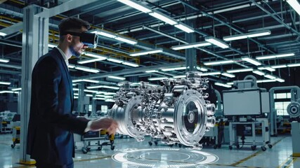 Leinwandbilder - Virtual reality enhances industrial design and engineering in a modern factory setting