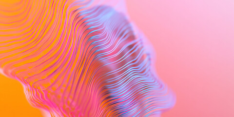 Poster - abstract pink and orange waveform structure
