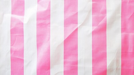 Poster - Pink and white striped fabric with soft folds creating a textured pattern background