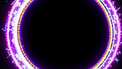 Fototapete - Mesmerizing electric energy display over dark backdrop creating surreal circular patterns