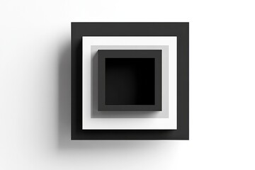 Leinwandbilder - Modern geometric design featuring nested square boxes in contrasting colors on a minimalist background. Generative AI