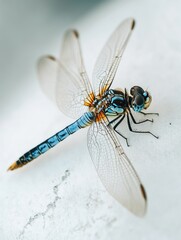 Wall Mural - Dragonfly on White Surface