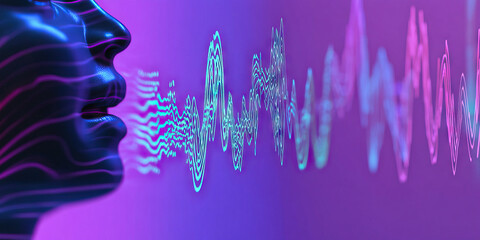 Poster - Stylized Profile and Sound Wave Visualization
