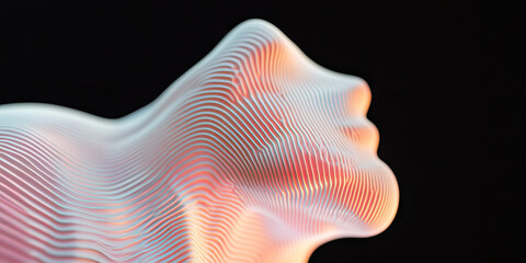 Poster - Abstract 3D Rendering of a Face-like Form with Layered Lines