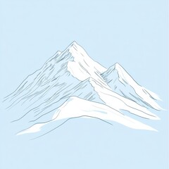 Poster - Majestic snow covered mountains under a clear blue sky during the winter season inspiring adventure and tranquility. Generative AI