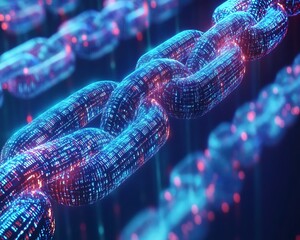 Leinwandbilder - Visual representation of a blockchain ledger, showcasing digital networks and technology concepts.