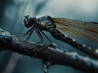 Wall Mural - Dragonfly on Branch