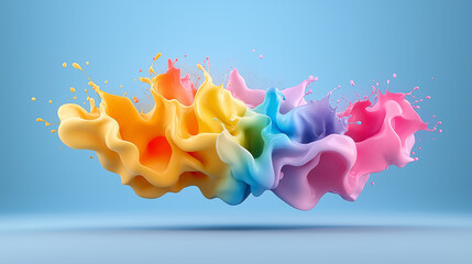 Poster - Creative splash of vibrant colors represents chaos and imagination in design, captured with a raw style reflecting upcoming trends for 2025