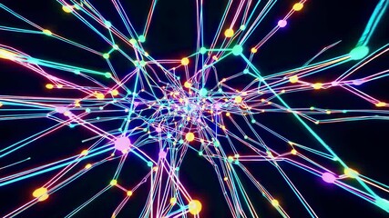 Aufkleber - Exploration of vibrant light patterns and connections in a digital universe