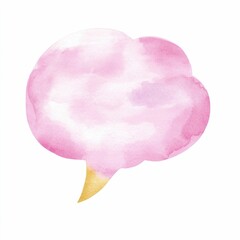 Poster - This digital showcases a soft  dreamy watercolor gradient within a speech bubble  fading from a beautiful pink hue to a warm golden tone  The subtle glowing effects and wispy