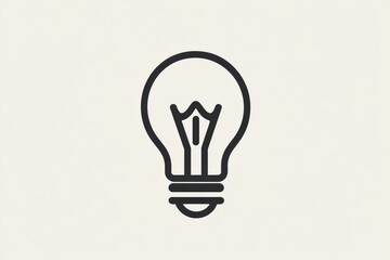 Poster - Illustration of a simple light bulb design on a neutral background showcasing its basic features and form. Generative AI