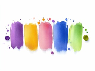 Poster - Vibrant watercolor header banners featuring expressive brushstroke textures  soft sparkling edges  and a warm color palette  These digital create a modern  elegant