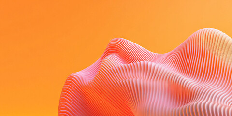 Poster - abstract pink form against orange background
