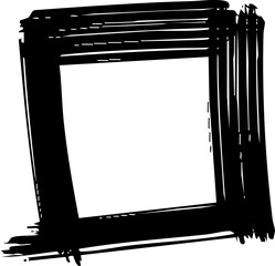 Poster - Square scribble marker brush line vector shape