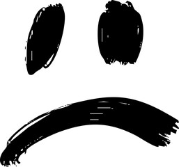Poster - Sad and eye scribble marker brush line vector shape