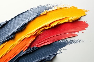 Poster - Colorful strokes of paint blend together on a canvas, creating an abstract masterpiece in a vibrant and artistic display