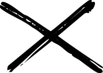 Poster - X Cross scribble marker brush line vector shape