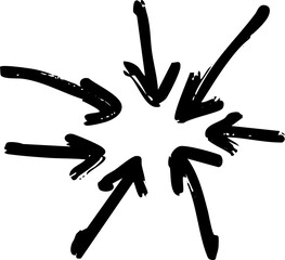 Poster - Arrow focus scribble marker brush line vector shape