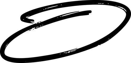 Poster - Circle rounded emphasis scribble marker brush line vector shape