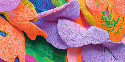 Poster - Abstract Textured Forms in Bright Colors