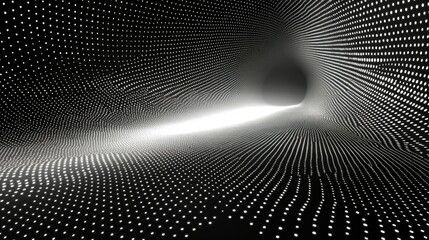 Poster - Abstract White Dots Forming A Tunnel