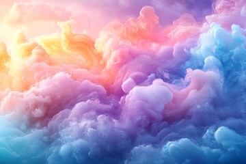 Aufkleber - Colorful clouds fill the sky during sunset creating a stunning visual display of purples, pinks, and blues