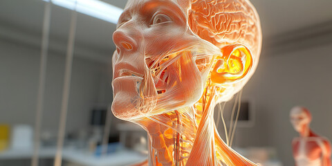 Poster - Anatomical Model: Head, Neck, and Upper Torso Musculature and Nervous System