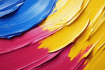 Poster - Bright and vibrant colors blend together in an artistic swirl of paint across a textured surface