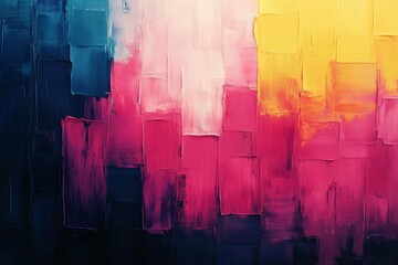 Poster - Colorful abstract painting with vibrant hues blending together in a modern artistic style