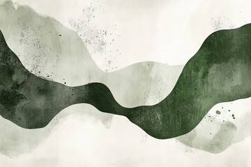 Fototapete - Abstract green waves create a serene and calming atmosphere in a contemporary art piece