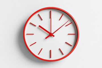 Poster - A minimalist design of a ticking clock with the second hand highlighted in red, symbolizing the urgency of a crucial moment, set against a clean white background