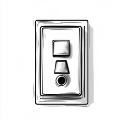 Wall Mural - Dynamic Switch Cartoon Vector Illustration in Black and White for Projects