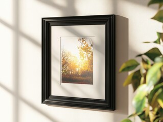 Canvas Print - Picture on wall with plant