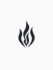 Leinwandbilder - Flame icon representing fire symbol on a plain background in a minimalist style for design and branding purposes. Generative AI