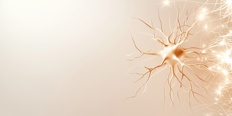 Poster - a minimalistic neuron shape appears against a neutral backdrop, interconnected with delicate lines