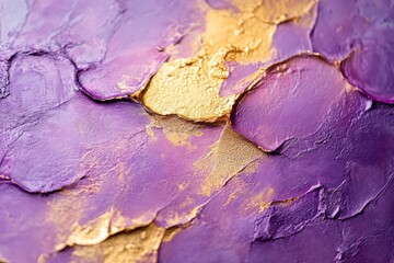 Aufkleber - Artistic texture featuring purple and gold tones on a surface highlighting abstract design elements